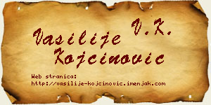 Vasilije Kojčinović vizit kartica
